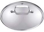 Deckel TEFAL "by Jamie Oliver B89985", transparent, H:7cm Ø:24cm, Glas, Deckel, Deckel, Überlaufschutz, Dampfauslassventil, Edelstahlrand