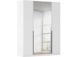 Drehtürenschrank OTTO HOME "Kleiderschrank Schrank Garderobe AGORDO mit Dekor- oder Hochglanzfront", weiß (alpinweiß), B:181cm H:210cm T:54cm, Holzwerkstoff, Schränke, Drehtürenschrank, durchdachte Innenausstattung, in 8 Breiten und 2 Höhen MADE IN GERMANY