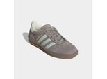 Sneaker ADIDAS ORIGINALS "GAZELLE INDOOR", Damen, Gr. 40,5, silber pebble, linen grün, gum5, Leder, Synthetik, Schuhe Sneaker