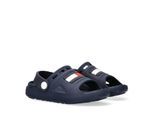 Badesandale TOMMY HILFIGER, Mädchen, Gr. 24, blau, Gummi, Synthetik, Schuhe, Badeschuh, Clog mit schwenkarem Riemchen