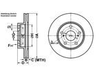 ATE Bremsscheibe 24012202561 belüftet 275mm 22mm für TOYOTA