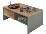 Couchtisch INNOSTYLE "INA Couchtisch, 110 x 44 x 65 cm (B/H/T)", schilfgrün, artisan eiche, schilfgrün, artisan eiche, artisan eiche, B:110cm H:44cm T:65cm, Tische, Couchtisch, 2 Schubladen, 2 offene Fächer