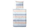 Bettwäsche PRIMERA "Renforce-Bettwäsche Fresh stripe", blau, B/L: 155cm x 220cm, 1 Stk., 1 Stk., Renforcé, B/L: 80cm x 80cm, 2 Stk., Renforcé, Obermaterial: 100% Baumwolle, Bettwäsche, Bettwäsche, mit Streifen