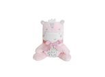 Kikkaboo Babydecke Fleece 3D Tierstickerei, Größe 100 x 75 cm, Kuscheltier pink