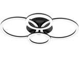 EGLO Deckenleuchte "PARRAPOS-Z Deckenlampe schwarz, TuneableWhite, ZigBee 3.0, Disco-Modus", schwarz, H: 8cm, 1 Stk., Leuchten, App /Sprachsteuerung Alexa, ‎‎‎‎‎‎‎‎‎45x61,5x8cm, exkl. Fernbedienung, Deckenleuchte