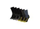 Socken APOLLO "Arbeitsocken", Herren, Gr. 46-48, blau grau gelb, Polyamid, Polyester, Viskose, Wolle, unifarben mit Farbeinsätzen, Socken Socken, Funktionelle Arbeits-Thermosocken