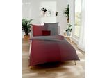 Bettwäsche KAEPPEL "MASTER 100% Baumwolle", rot (rubin), B/L: 240cm x 220cm, 1 Stk., 2 Stk., Mako-Satin, B/L: 80cm x 80cm & 80cm x 80cm, 3 Stk., Mako-Satin, Obermaterial: 100% Baumwolle, Bettwäsche, Bettwäsche, mit Karomuster, Markenreißverschluss