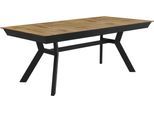 Esstisch JOCKENHÖFER GRUPPE "Tyson, 3-fach ausziehbar", schwarz, wildeiche, B:200cm H:76cm T:100cm, Tische, Esstisch, Extrabreit (200-320x100cm), Synchronauszug, melaminbeschichtet