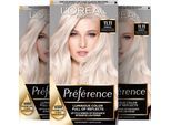 Coloration L'ORÉAL PARIS "PRÉFÉRENCE HAARFARBE", beige (11.11, ultra, helles kühles kristall, blond), Colorationen, Damen, Coloration, dauerhafte Haarcoloration mit 100% Grauabdeckung