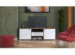 Lowboard HOME AFFAIRE "Grenoble TV-Lowboard, Breite 176 cm, TV-Schrank, TV-Ständer", opaque weiß, flagstaf oak, weiß hochglanz folie, B:176cm H:57,5cm T:40cm, Sideboards, Lowboard, TV-Kommode in trendigen Farben, mit viel Stauraum