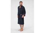Herrenbademantel BRUNO BANANI "Roy, ideal für Sauna & Spa, Standardlänge & Überlänge" Gr. L, blau (marine), L:120cm, Walkfrottee, Hausmäntel, Herrenbademantel, farblich abgesetzten Streifen, Bademantel, S-3XL, auch in extra lang