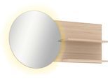 Spiegel INNOSTYLE "Pisa Spiegel", braun, B:133cm H:70cm T:17cm, Holzwerkstoff, glasspiegel, Spiegel, Spiegel, LED-Beleuchtung, große Fläche, 2 Fachböden