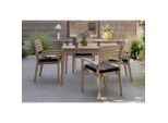 Ambia Garden Gartentischgruppe , Teakfarben , Holz, Textil , Akazie , Hartholz , Füllung: Komfortschaum , quadratisch , Säule , 90x65x75 cm , stapelbar , Gartenmöbel, Gartentische