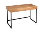 Livetastic Konsolentisch Schreibtisch, Schwarz, Wildeiche, Holz, Metall, Wildeiche, massiv, 2 Schublade(n) Schubladen, 60x75x120 cm, Holzmöbel, Holztische, Konsolentische Holz