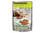 PREMIERE Finest Jelly Nassfutter Katze Adult Reich an Ente 44x85 g