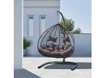 Hängesessel Bari Dunkelgrau Metall/Kunststoff/Outdoorstoff