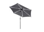 Beldano , Dunkelgrau , Metall, Textil , 270 cm , LED-Beleuchtung , Gartenmöbel, Sonnenschutz, Sonnenschirme, Sonnenschirme