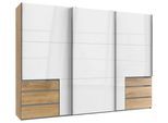 Schwebetürenschrank Level 36D Weiß/Eiche ca. 300x216x65 cm