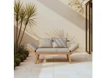 Gartenliege Pia Grau Akazie/Outdoorstoff