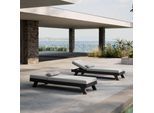 Gartenliege Susa Grau Metall/Outdoorstoff