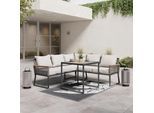 Dining-Loungeset Sonora Grau Outdoorstoff/Metall