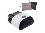 Wohndecke S.OLIVER "Doublesoft, Kuscheldecke, Deal, Kissen geschenkt", grau (dunkelgrau, grau), B:150cm L:200cm, Polyester, Wohndecken, Wohndecke, Kuscheldecke 150x200 cm, GRATIS-Zugabe:2x Kissenhülle (Reißverschluss)