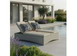 Gartenliege Monero Grau Holz/Metall/Kunststoff