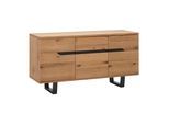 Sideboard Juno Eichenfarbe/ Schwarz Echtholz