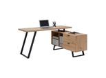 Eckschreibtisch Carmelo II in Schwarz/Eichefarben