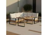 Dining-Loungeset Alexa Holz Outdoorstoff/Metall