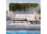 LoungegarniturSet Arianna Weiß Metall/Outdoorstoff