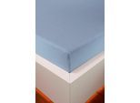 Spannbettlaken BELLANA "bellana Aqua mit Elasthan, 160 g/m²", blau (hellblau), 1 Stk., Jersey-Elasthan, 100x200 100x210 100x220 110x200 110x210 110x220 120x200 120x210 120x220 90x200 90x210 90x220 35cm, Jersey-Elasthan, Obermaterial: 97% Baumwolle, 3% Elasthan, Bettlaken, Spannbettlaken, Spannbetttuch für Matratzen bis 35cm Höhe, bügelfrei, faltenfrei, Topseller