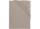 Spannbettlaken S.OLIVER "TABEA, 100% Baumwolle, 145 g/m²", beige (natur), L:200cm, Jersey, Obermaterial: 100% Baumwolle, Bettlaken, Spannbettlaken, Bettlaken für Matratzen bis 25 cm Höhe, perfekter Sitz, bügelfrei
