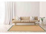 Sisalteppich CARPETFINE "Sisal , auch als Läufer erhältlich", grün, B:120cm H:5mm L:170cm, Sisal, Teppiche, Sisalteppich, mit farbiger Bordüre, Anti Rutsch Rückseite, viele Größen, Wohnzimmer