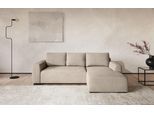 Ecksofa COTTA "Giro L-Form, Recamiere, Breite 252 cm", beige (nature), B:252cm H:86cm T:170cm, 96% POLYESTER (PES) 4% POLYAMID(PA), Sofas, Ecksofa, wahlweise mit Bettkasten und Trendbezug CORD