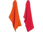 Geschirrtuch PAD "MONTE", pink (pink, orange), B:30cm H:1cm L:45cm, 100% Baumwolle, Geschirrtücher, Geschirrtuch, Wischtuch, 100% Baumwolle, 30x45 cm, Uni Farben, Strickoptik