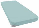 Spannbettlaken ESTELLA "Jersey Topper aus Baumwolle mit Elasthan", blau (azur), L:200cm, Jersey, Obermaterial: 97% Baumwolle, 3% Elasthan, Bettlaken, Spannbettlaken, für Topper bis 10 cm Höhe