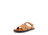 Sandale FINDLAY "DRIES", Damen, Gr. 38, cognac, Lederimitat, Schuhe Sandale, mit ergonomischem Fußbett und Klettverschluss