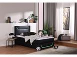 Boxbett HOME AFFAIRE "GALAXY inkl. Bettkasten, mit grüner LED-Beleuchtung, Breite: 120cm", schwarz, B:122cm L:209cm, Komplettbetten, Gamingbett mit USB-C und USB-A Anschluss am Kopfteil, inkl. Topper
