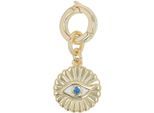 Charm-Einhänger AMOR "Magisches Auge", gold (gelbgoldfarben, blau, blau), Charms, Damen, Silber 925 (Sterlingsilber), mit Zirkonia (synth.)