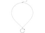 Kette mit Anhänger JOBO "Kreis mit 10 Zirkonia", silber (silber 925), Halsketten, Damen, Silber 925 (Sterlingsilber), L: 45, 925 Silber eismatt 45 cm