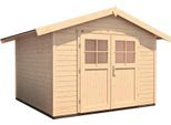Gartenhaus WEKA "122 Gr.3", beige (naturbelassen), Fußboden im Gartenhaus, ohne Dacheindeckung, Massivholz, Gartenhäuser, Gartenhaus, in verschiedenen Farben