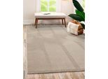 Teppich MERINOS "Sign 1904", beige, B:120cm H:12mm L:170cm, Polyester, Teppiche, Teppich, Hoch Tief Struktur, Geometrisch, 100% recyceltem Polyester, Wohnzimmer