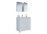Waschtisch VCM "3-tlg. Waschplatz Waschtisch Badinos Schublade SP", weiß, B:80cm T:46cm, Waschtische, Waschtisch