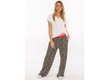 Stoffhose ZWILLINGSHERZ "Leo", Damen, Gr. L/XL, N-Gr, braun (pink), Web, Obermaterial: 95% Viskose, 5% Elasthan, Hosen Stoffhose, Elastischer Bund, Leomuster, fließender Stoff, leichtes Material