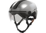 Fahrradhelm ABUS "HUD-Y ACE" Gr. L, silber (gleam silber), Helme, L Kopfumfang: 57cm - 61cm