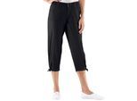 Caprihose CASUAL LOOKS, Damen, Gr. 24, Kurzgrößen, schwarz, 98% Baumwolle, 2% Elasthan, unifarben, 3/4-Länge, Hosen Caprihose