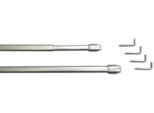 Scheibenstange INDEKO "Scheibenstange ausziehbar 1-läufig, 2 Stück" Gr. 4, silber (edelstahlfarben, silberfarben), Ø:11mm, Eisen, Gardinenstangen, Scheibenstange