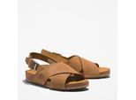 Sandale TIMBERLAND "MALIBU WAVES BASIC BACKSTRAP SANDAL", Damen, Gr. 39,5, braun (indian tan), Leder, Schuhe Sandale, aus Leder