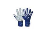 Torwarthandschuhe REUSCH "Attrakt Freegel Fusion Ortho-Tec", Damen, Gr. 7.5, blau (blau, weiß), 32% Latex, 24% Polyamid, 20% Polyester, 5% Lederimitat, 4% Polypropylen, Handschuhe, mit maximaler Sicherheit für die Finger